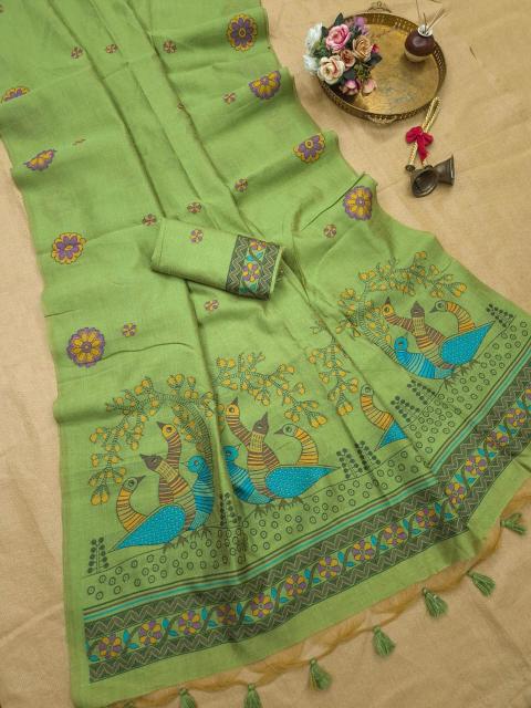 Akshara jute linen saree premium wholesale clothing